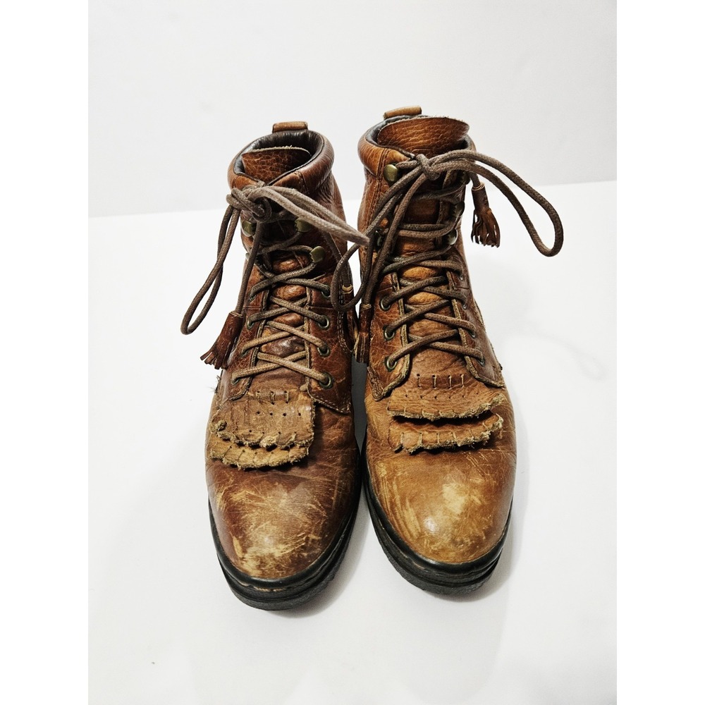 Vimtage Women's Justin Kiltie Leather Y2K Brown Boots Size 6.5 Ankle Distressed - Picture 3 of 16